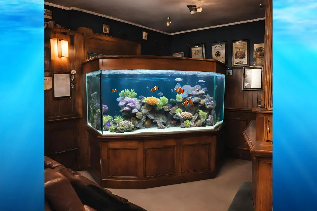 corner fish tank in a pub